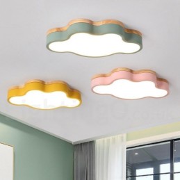 Lámpara de techo empotrada de madera y acero moderna y contemporánea multicolor Macaron