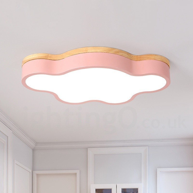 Lámpara de techo empotrada de madera y acero moderna y contemporánea multicolor Macaron
