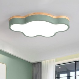 Lámpara de techo empotrada de madera y acero moderna y contemporánea multicolor Macaron