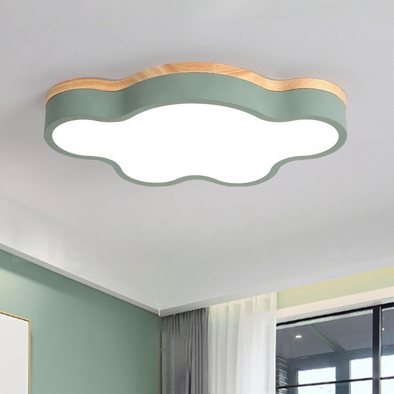 Lámpara de techo empotrada de madera y acero moderna y contemporánea multicolor Macaron