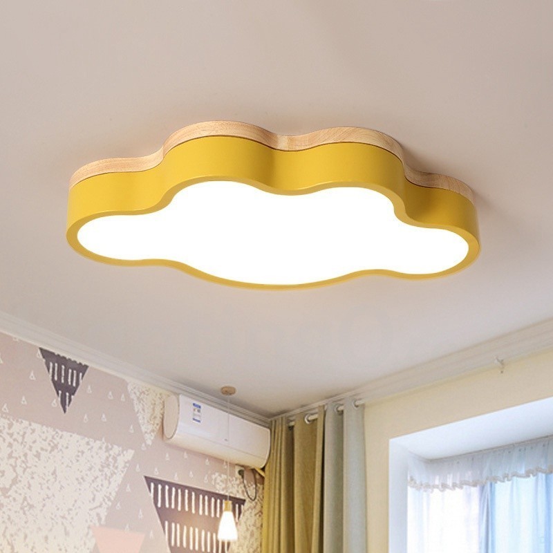 Lámpara de techo empotrada de madera y acero moderna y contemporánea multicolor Macaron