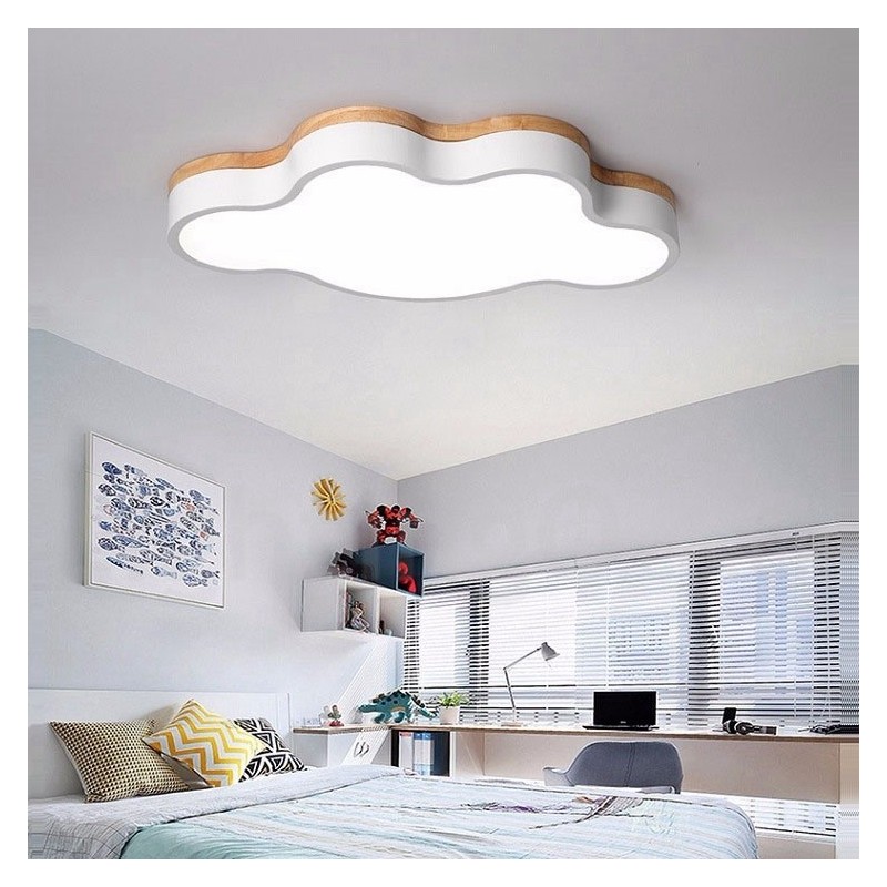 Lámpara de techo empotrada de madera y acero moderna y contemporánea multicolor Macaron