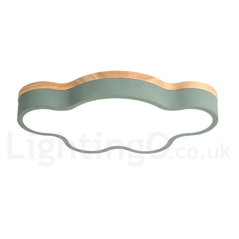 Lámpara de techo empotrada de madera y acero moderna y contemporánea multicolor Macaron