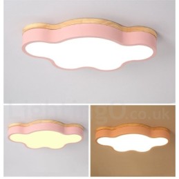 Lámpara de techo empotrada de madera y acero moderna y contemporánea multicolor Macaron