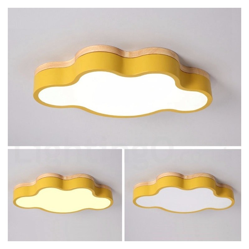 Lámpara de techo empotrada de madera y acero moderna y contemporánea multicolor Macaron