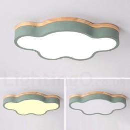 Lámpara de techo empotrada de madera y acero moderna y contemporánea multicolor Macaron