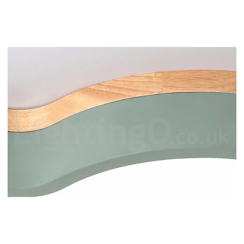 Lámpara de techo empotrada de madera y acero moderna y contemporánea multicolor Macaron