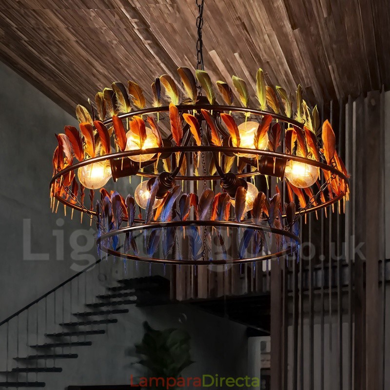 Lámpara colgante de araña de iluminación retro