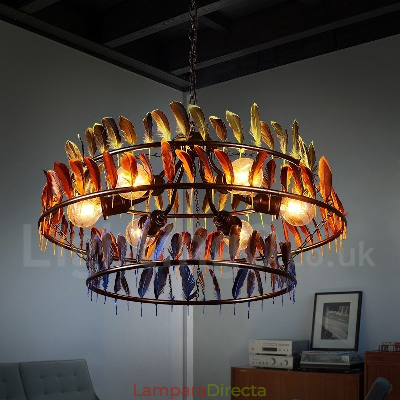 Lámpara colgante de araña de iluminación retro