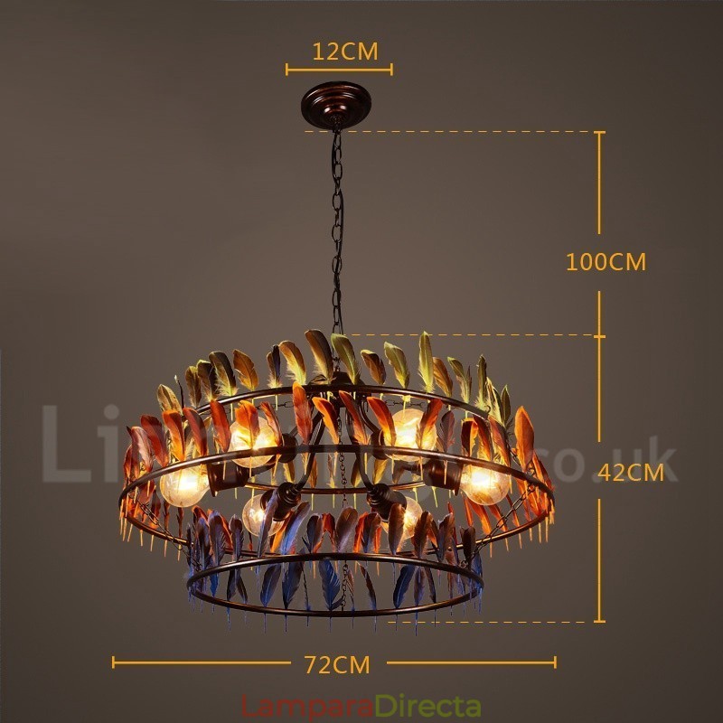Lámpara colgante de araña de iluminación retro