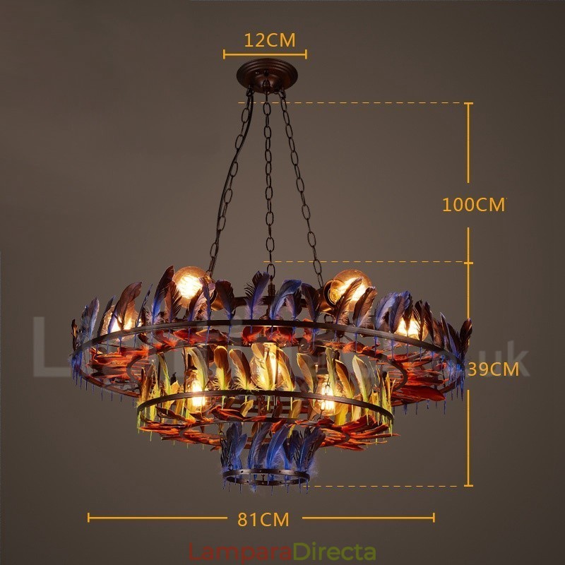 Lámpara colgante de acero retro para tienda de iluminación