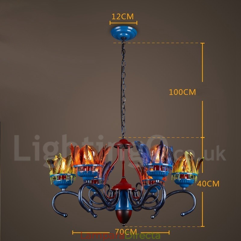 Lámpara colgante de acero retro para tienda de iluminación