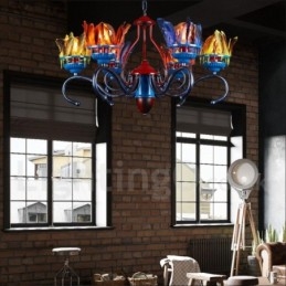 Lámpara colgante de acero retro para tienda de iluminación