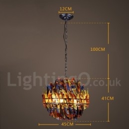 Lámpara colgante de acero retro para tienda de iluminación