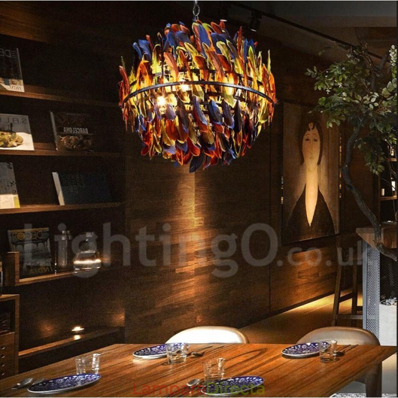 Lámpara colgante de acero retro para tienda de iluminación