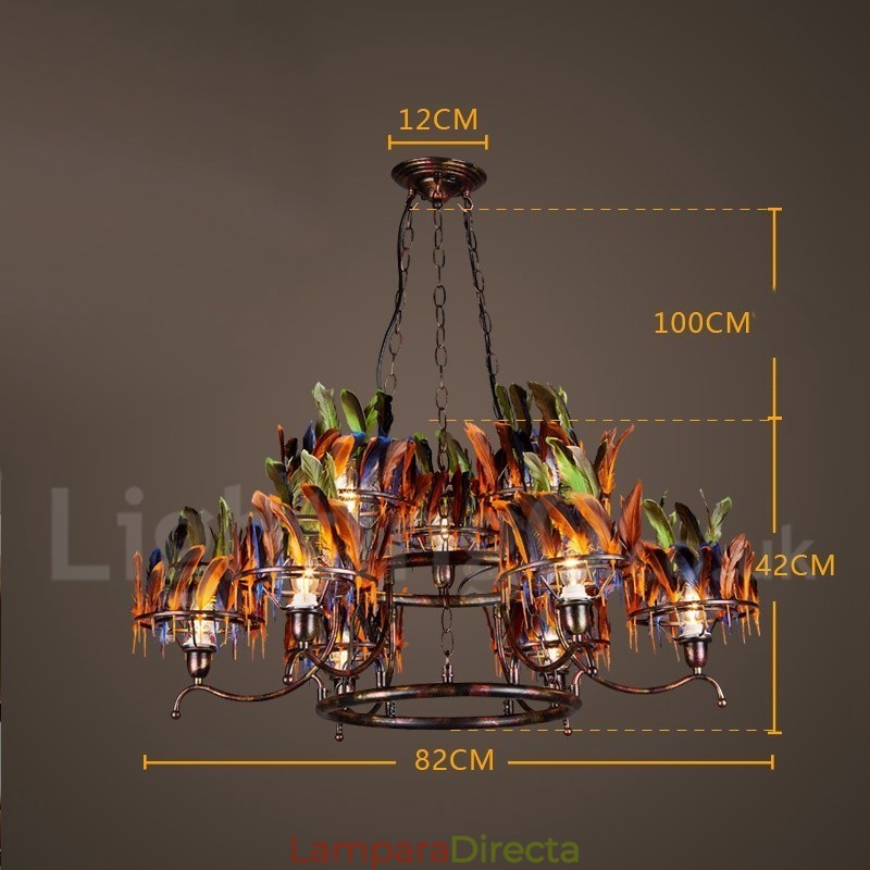 Lámpara colgante de acero retro para tienda de iluminación