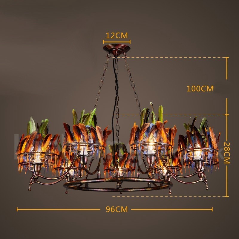 Lámpara colgante de acero retro para tienda de iluminación