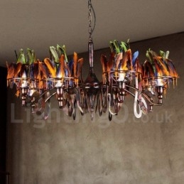 Lámpara colgante de acero retro para tienda de iluminación