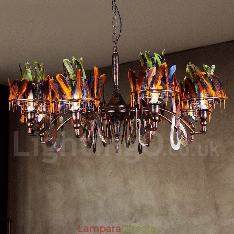Lámpara colgante de acero retro para tienda de iluminación