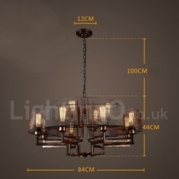 Lámpara colgante de acero de estilo industrial para tienda.