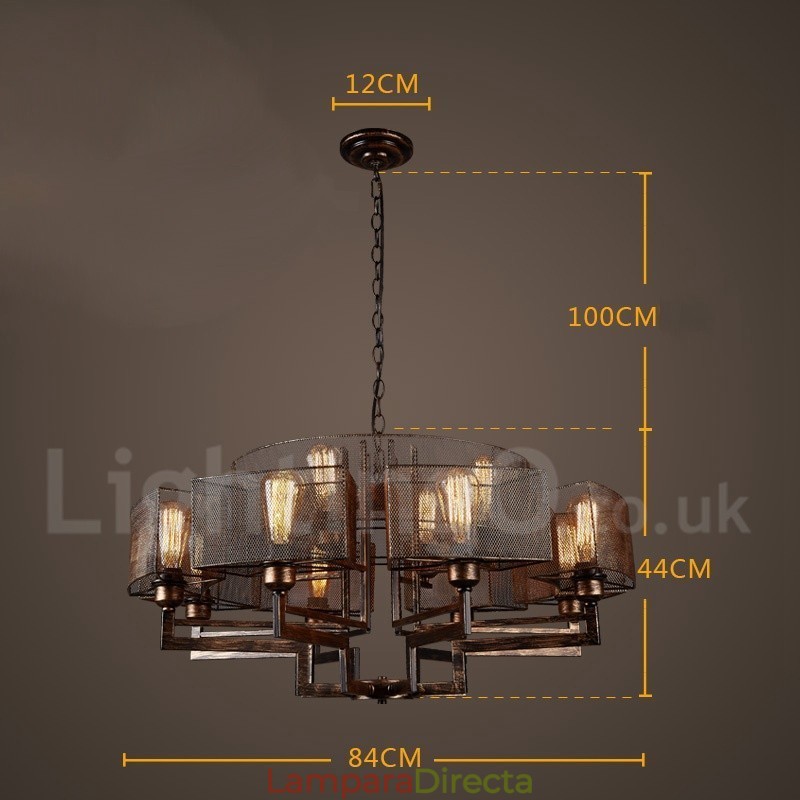 Lámpara colgante de acero de estilo industrial para tienda.