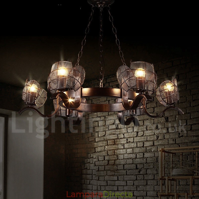 Lámpara colgante de acero de estilo industrial para tienda.