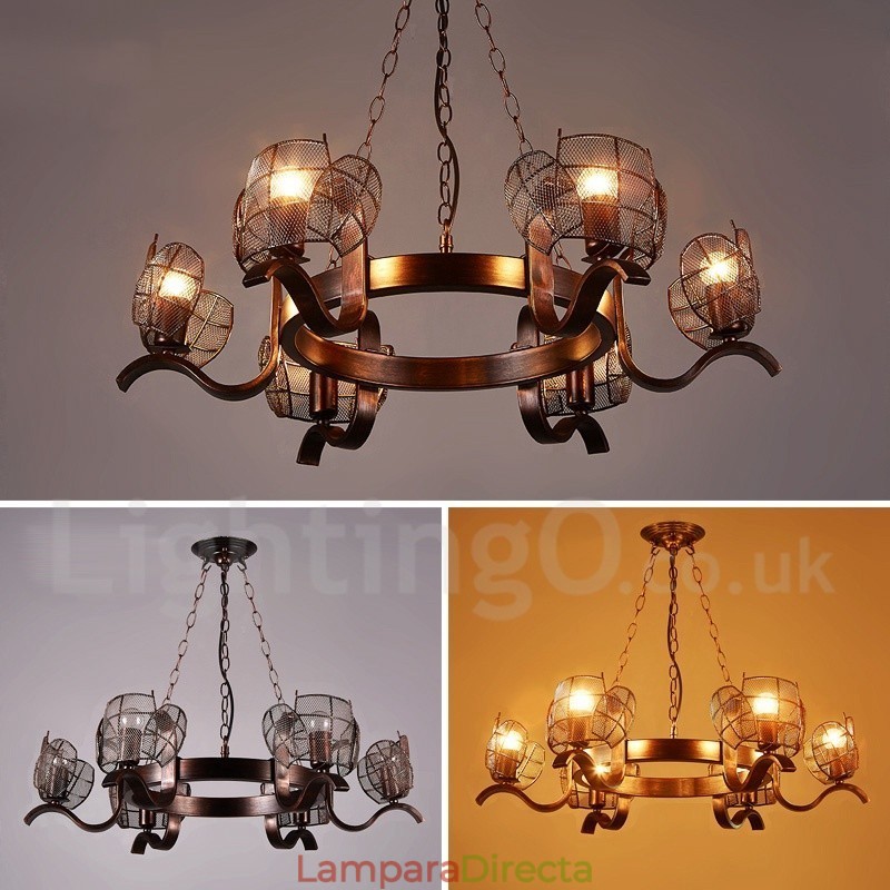 Lámpara colgante de acero de estilo industrial para tienda.