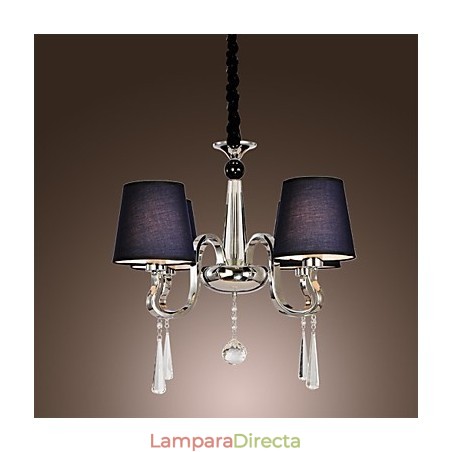 Lámpara de araña vintage de 4 luces, clásica, de tela y metal, con pintura Lámpara de araña vintage de 4 luces, clásica, de tela y metal, con pintura