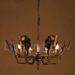 Lámpara colgante de acero de estilo industrial para tienda.