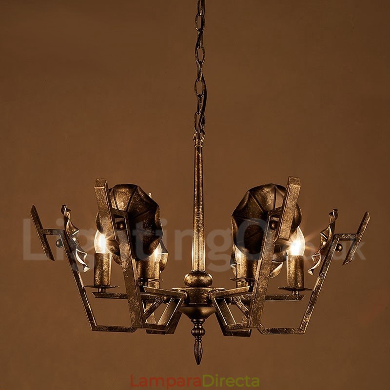 Lámpara colgante de acero de estilo industrial para tienda.