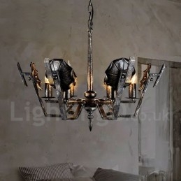 Lámpara colgante de acero de estilo industrial para tienda.