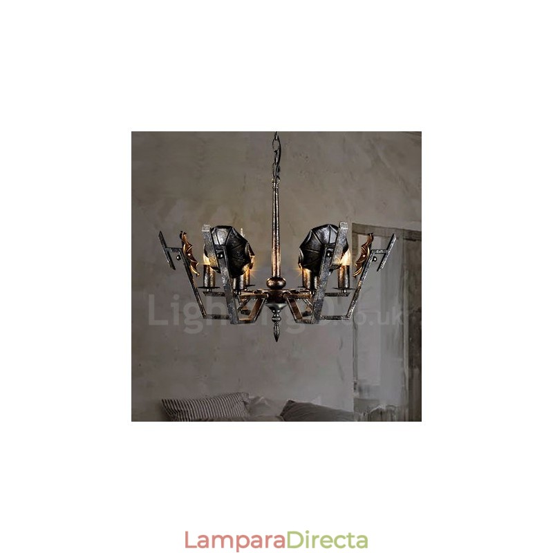 Lámpara colgante de acero de estilo industrial para tienda.