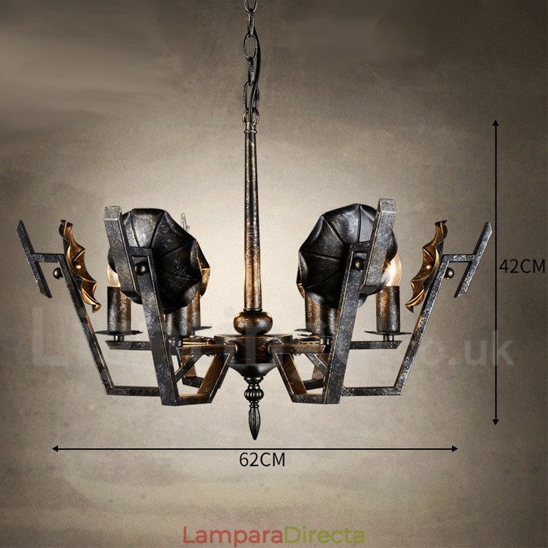 Lámpara colgante de acero de estilo industrial para tienda.
