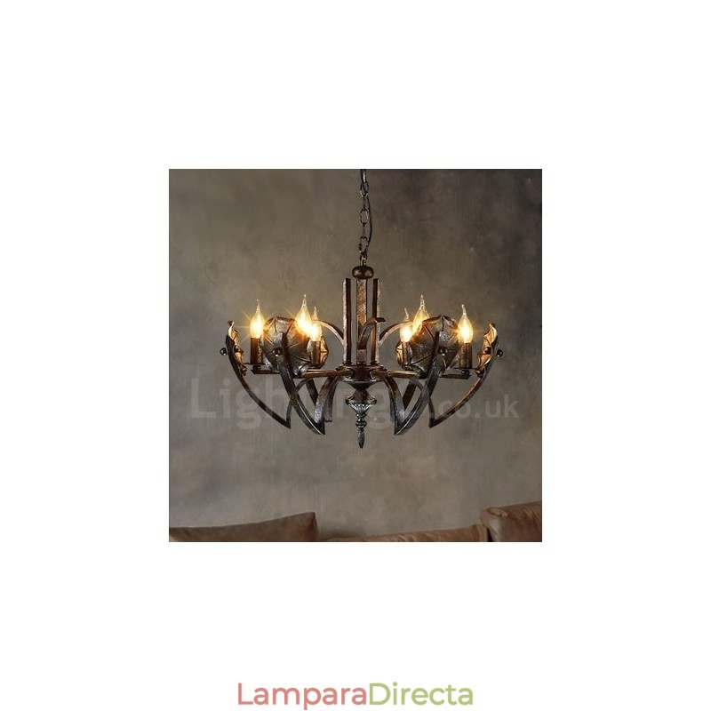 Lámpara colgante de acero de estilo industrial para tienda.