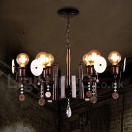 Lámpara colgante de cristal acrílico de acero de estilo industrial para tienda.