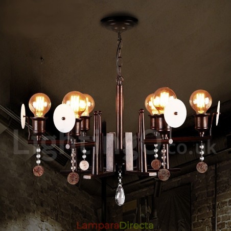 Lámpara colgante de cristal acrílico de acero de estilo industrial para tienda. Lámpara colgante de cristal acrílico de acero de estilo industrial para tienda.