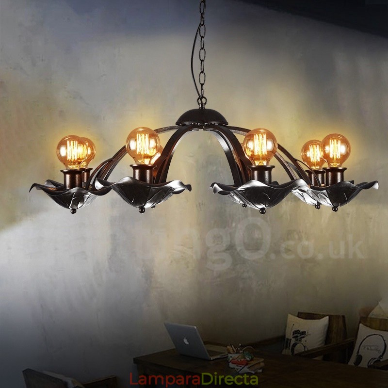 Lámpara colgante de acero de estilo industrial para tienda.