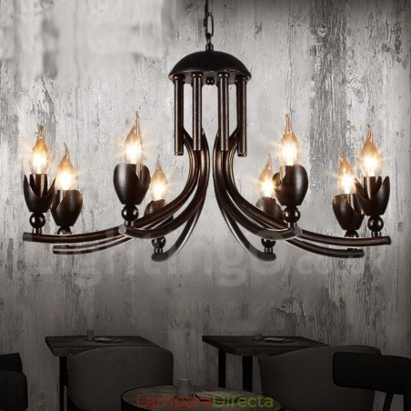 Lámpara colgante de acero de estilo industrial para tienda. Lámpara colgante de acero de estilo industrial para tienda.