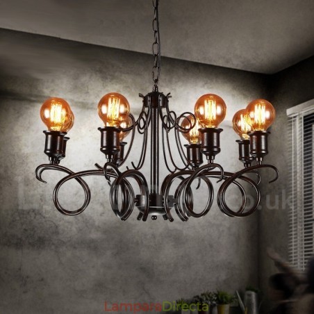 Lámpara colgante de acero de estilo industrial para tienda. Lámpara colgante de acero de estilo industrial para tienda.