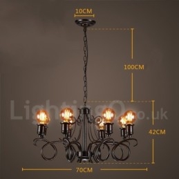 Lámpara colgante de acero de estilo industrial para tienda.