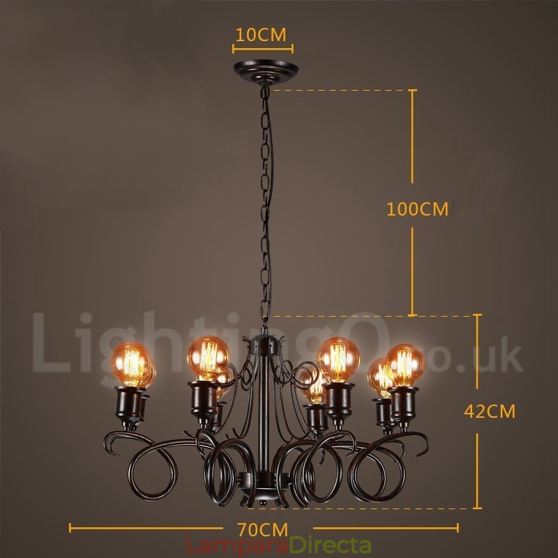 Lámpara colgante de acero de estilo industrial para tienda.