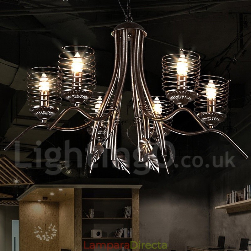 Lámpara colgante de acero de estilo industrial para tienda.