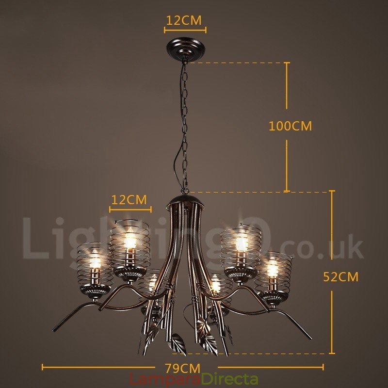 Lámpara colgante de acero de estilo industrial para tienda.