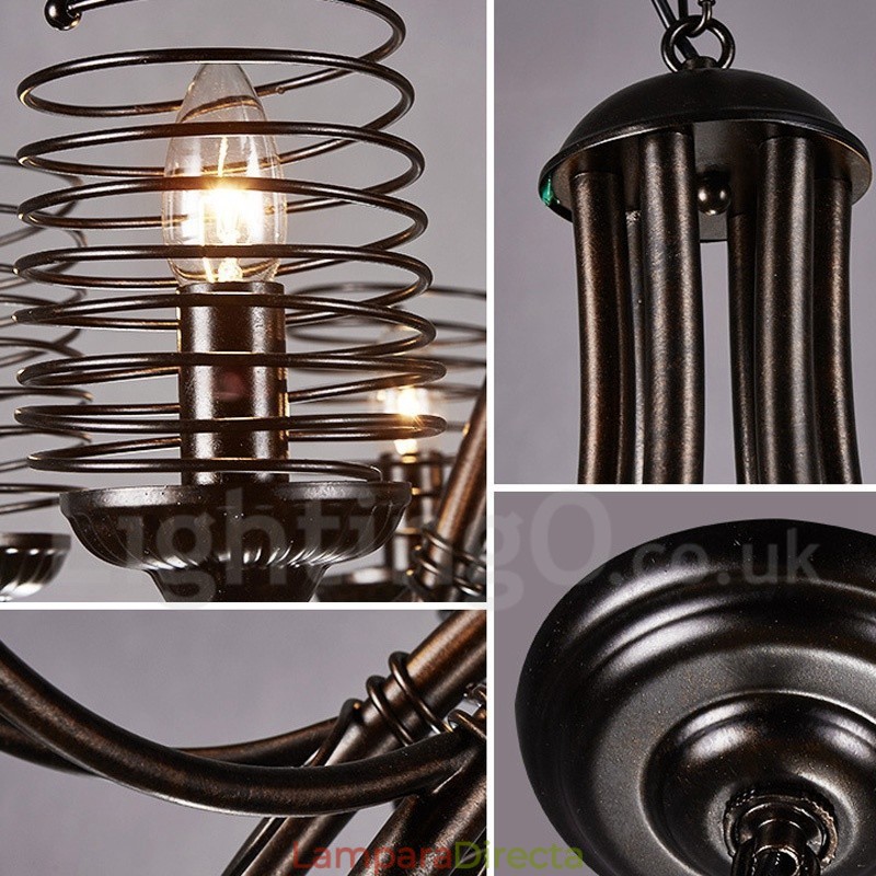 Lámpara colgante de acero de estilo industrial para tienda.