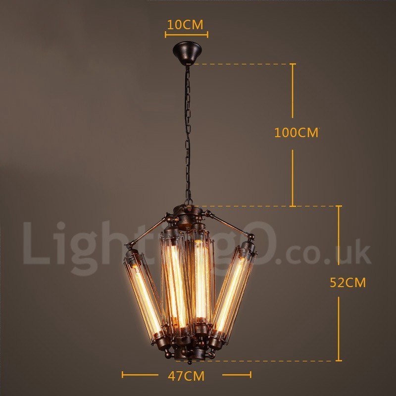 Lámpara colgante de acero de estilo industrial para tienda.