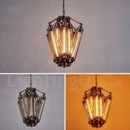 Lámpara colgante de acero de estilo industrial para tienda.