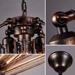 Lámpara colgante de acero de estilo industrial para tienda.