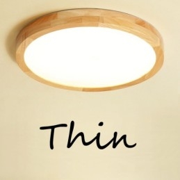 Lámpara de techo de madera redonda ultrafina Lámpara de techo de madera maciza acrílica Luces nórdicas