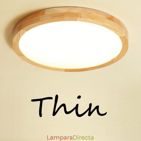 Lámpara de techo de madera redonda ultrafina Lámpara de techo de madera maciza acrílica Luces nórdicas Lámpara de techo de madera redonda ultrafina Lámpara de techo de madera maciza acrílica Luces nórdicas