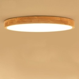 Lámpara de techo de madera redonda ultrafina Lámpara de techo de madera maciza acrílica Luces nórdicas